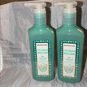 Bath Body Works Cucumber Melon cleansing Gel Hand Soap Set X2 NEW